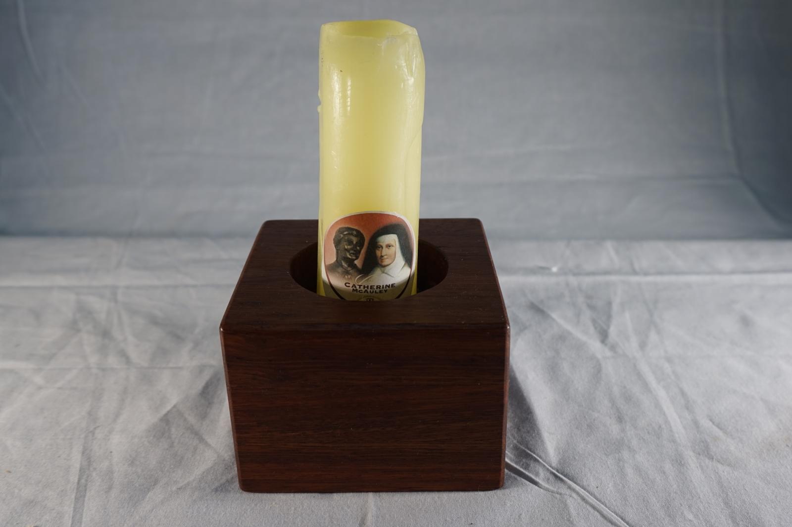 Candle with Wooden Base