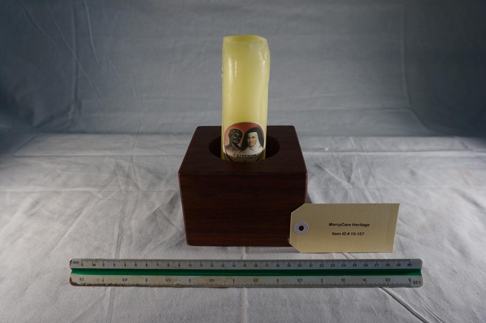 Candle with Wooden Base