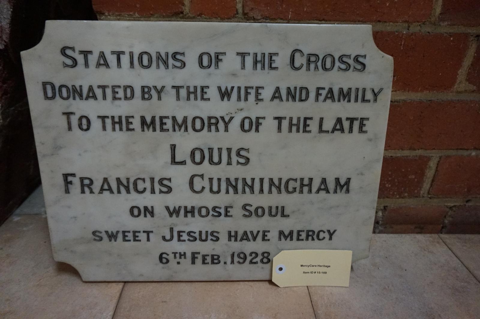 Plaque - Stations of the Cross 1928