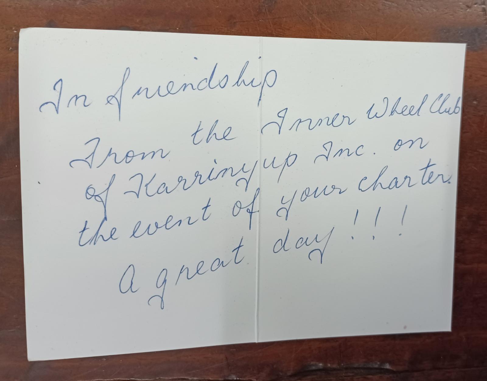 Thank you card - inside cover