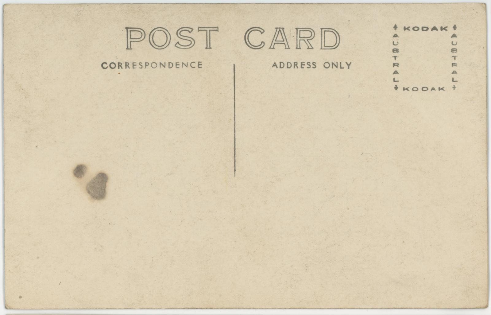 Rear view of postcard.