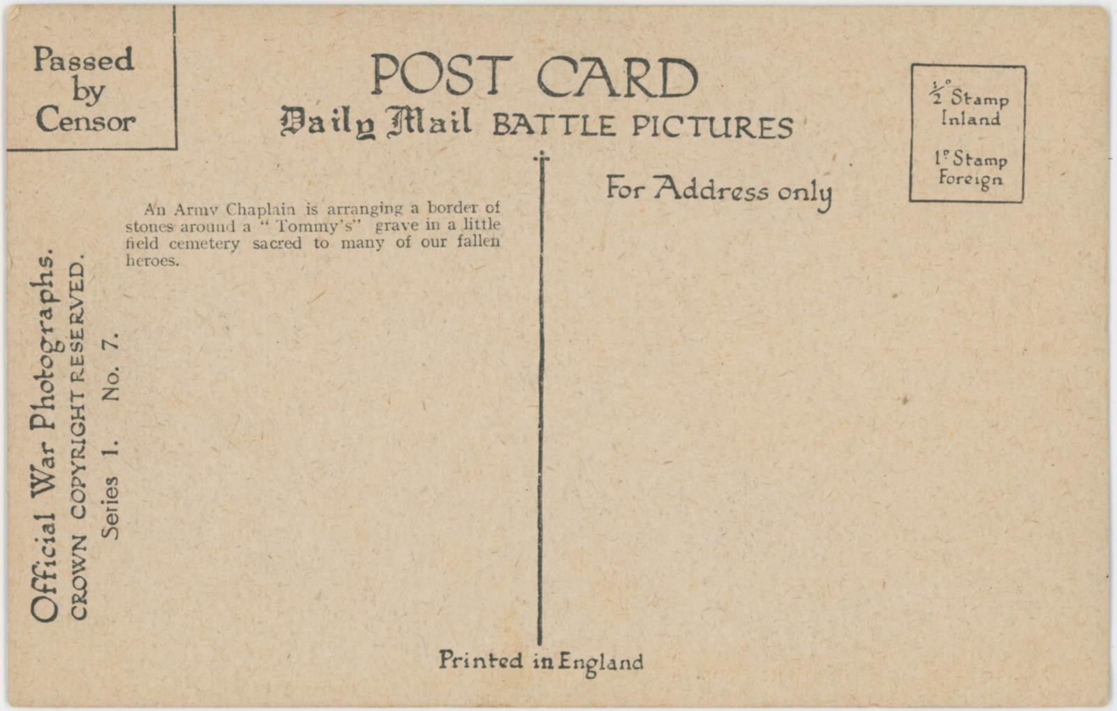 Rear view of postcard.