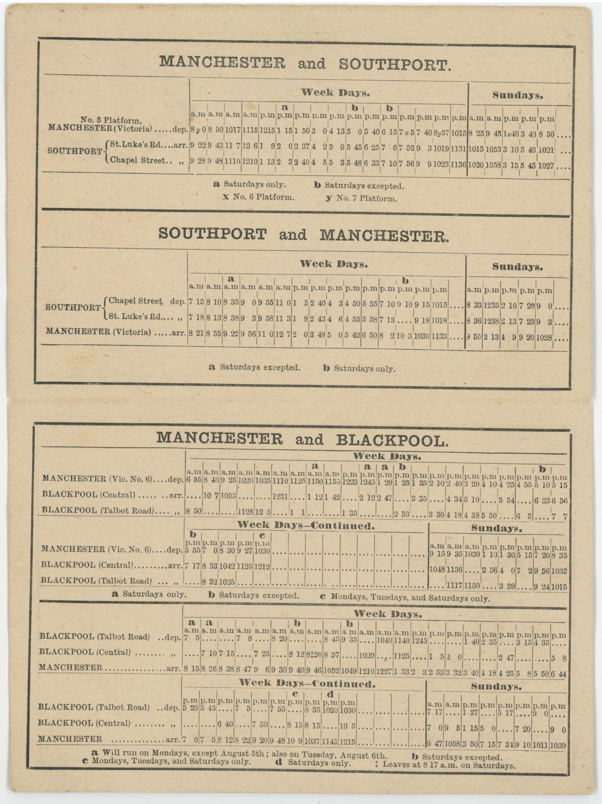 Inside View of Timetable