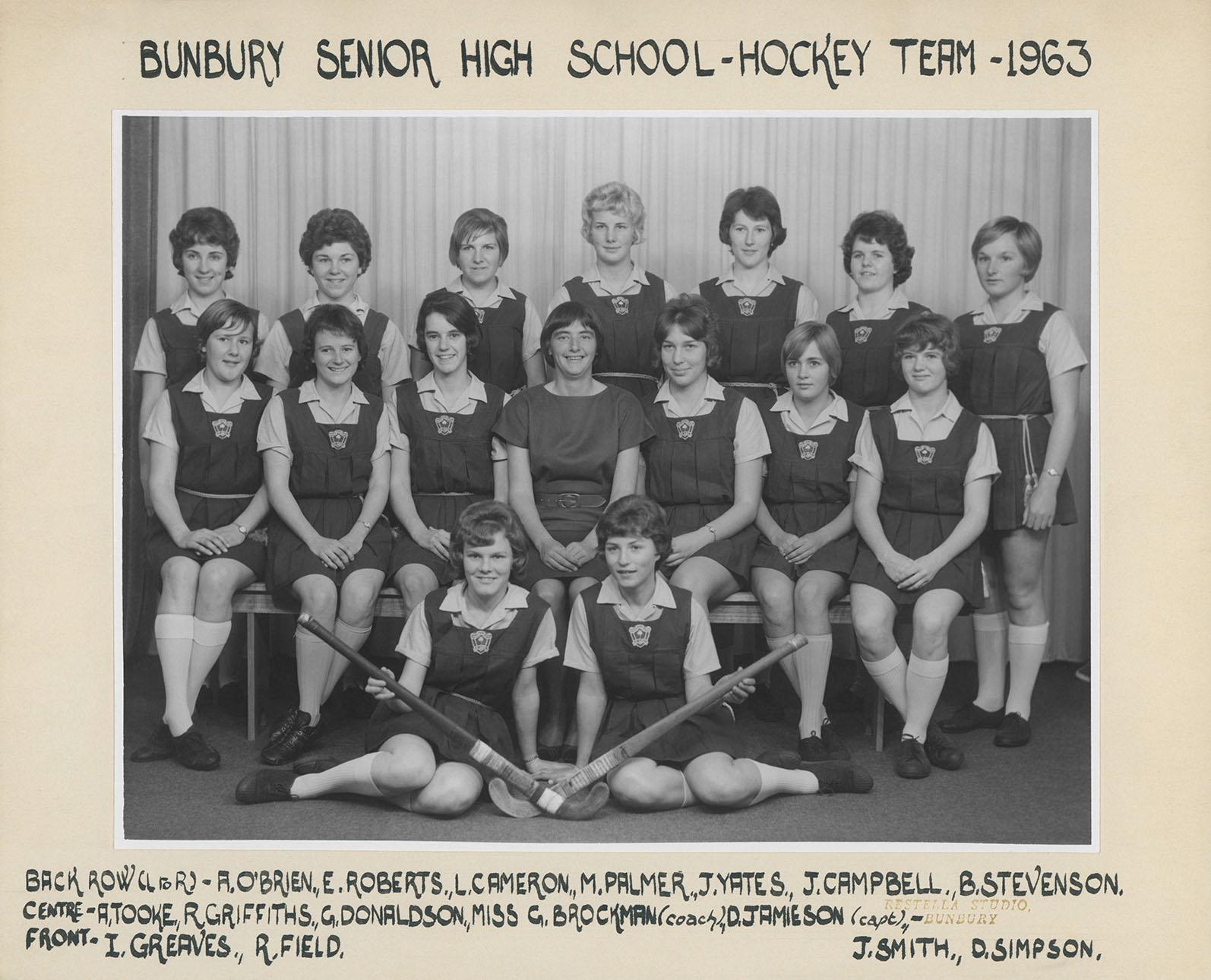 Girls A-Grade Hockey Team 1963