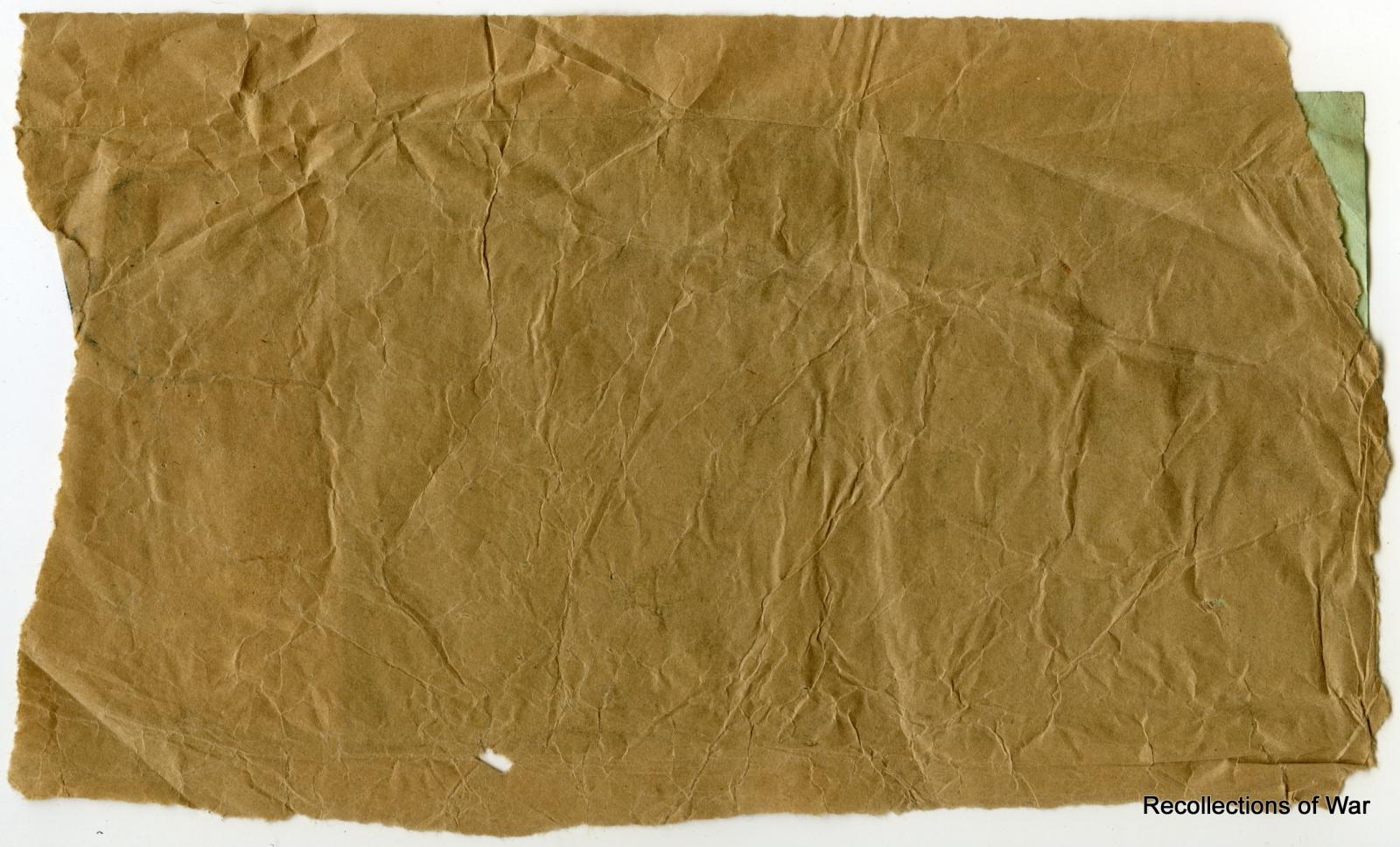 Reverse of Food parcel label 2