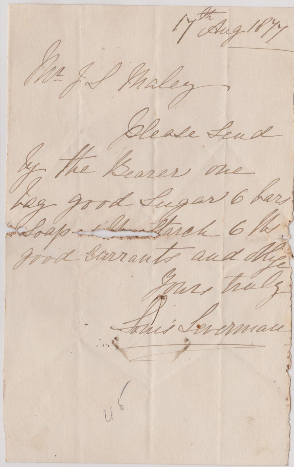 Store order from Louis Leverman