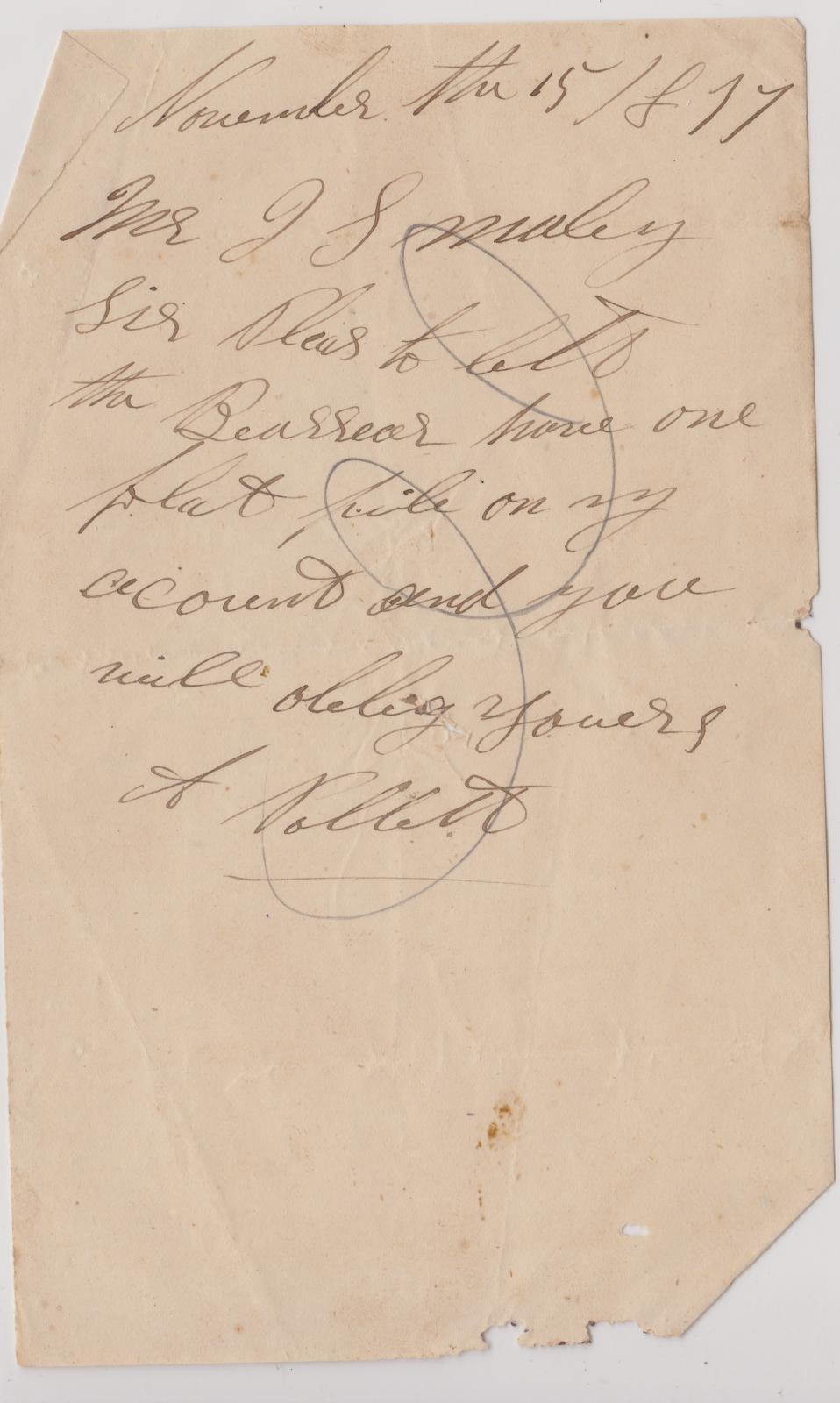 Order for a flat file from A. Pollett