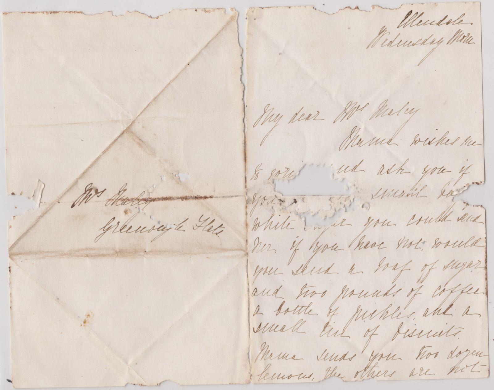 Letter from Isa Logue