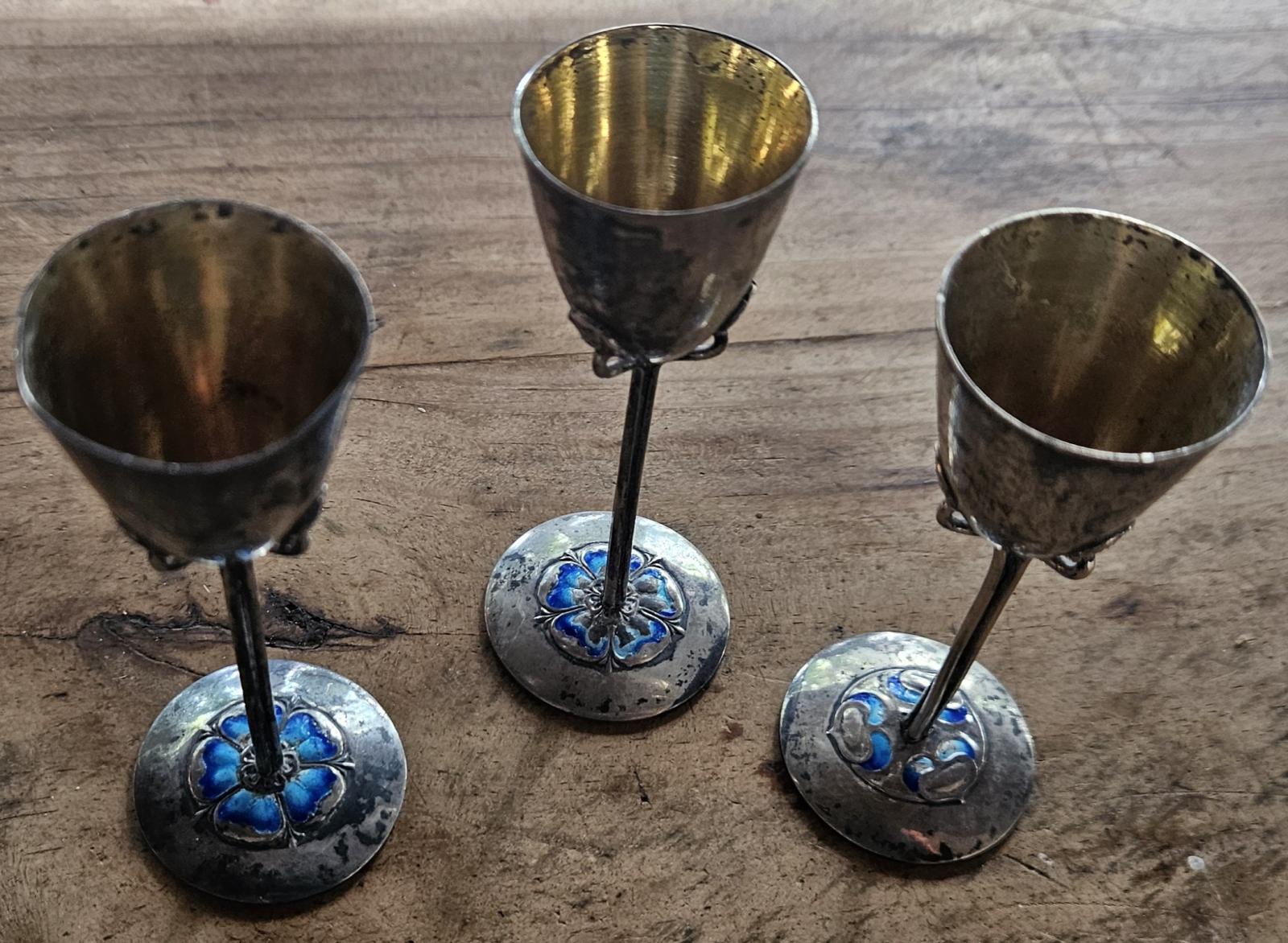 silver liqueur goblets