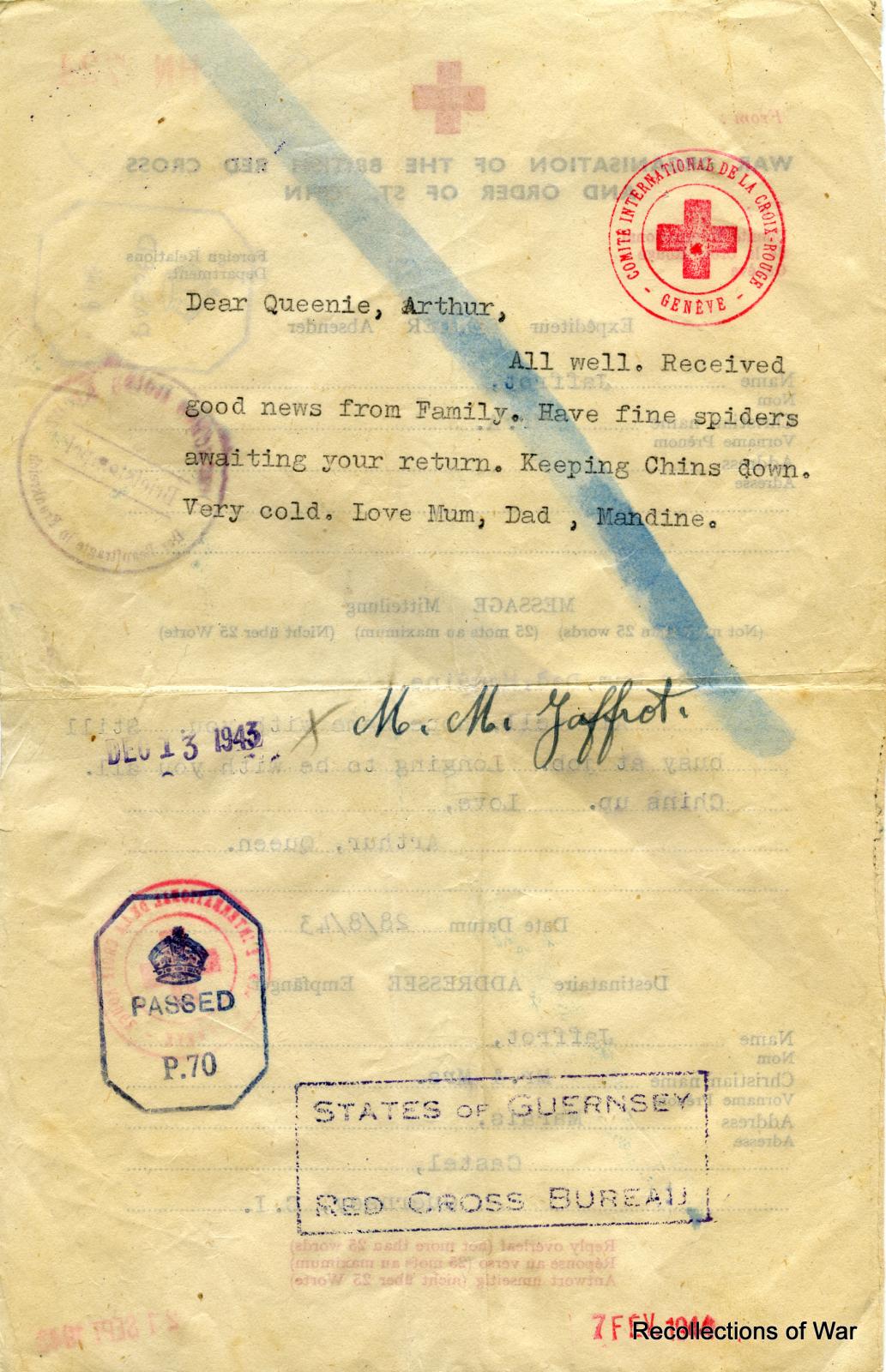 Reverse of Guernsey letter 2