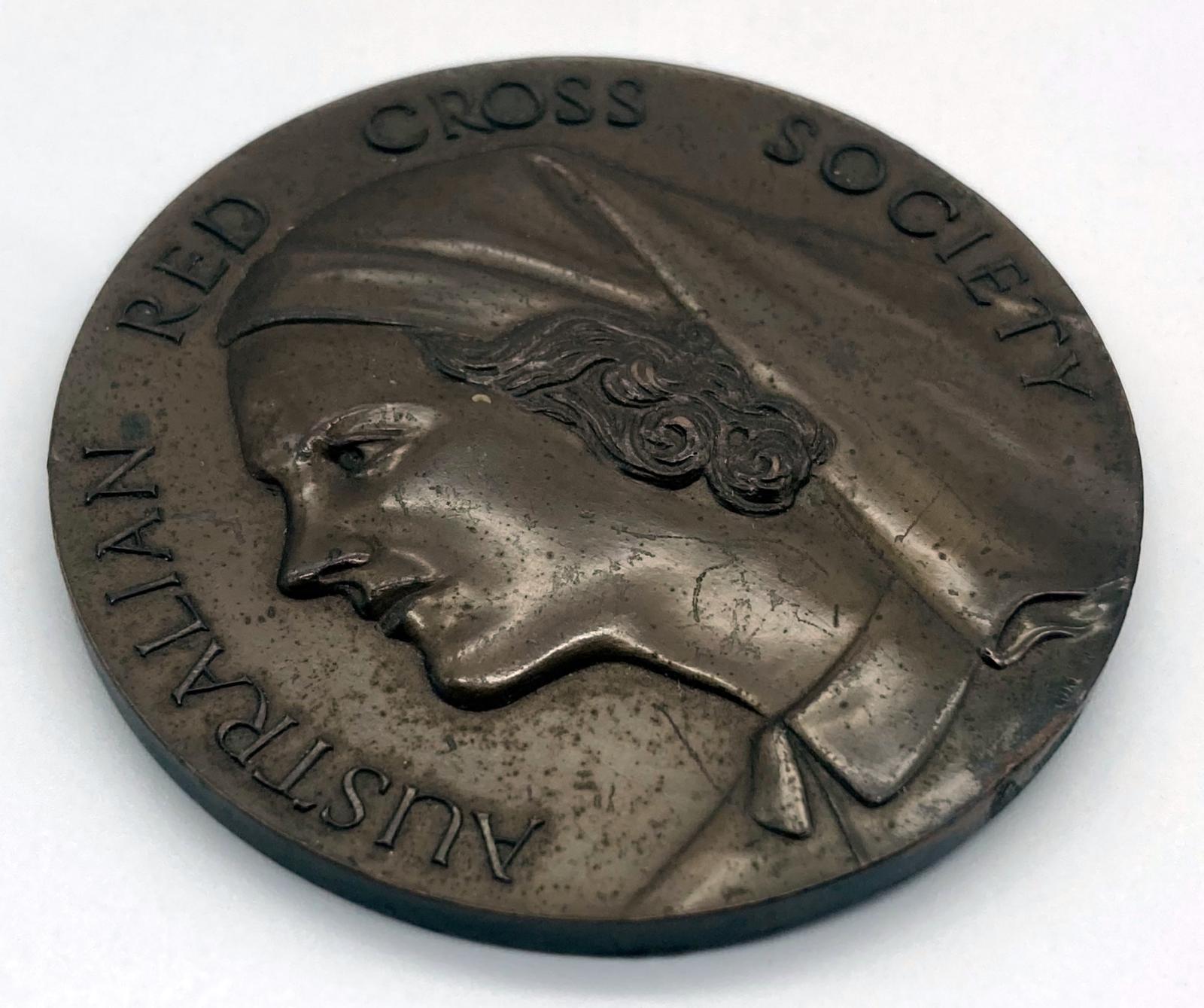 Australian Red Cross Society tennis medallion - oblique view