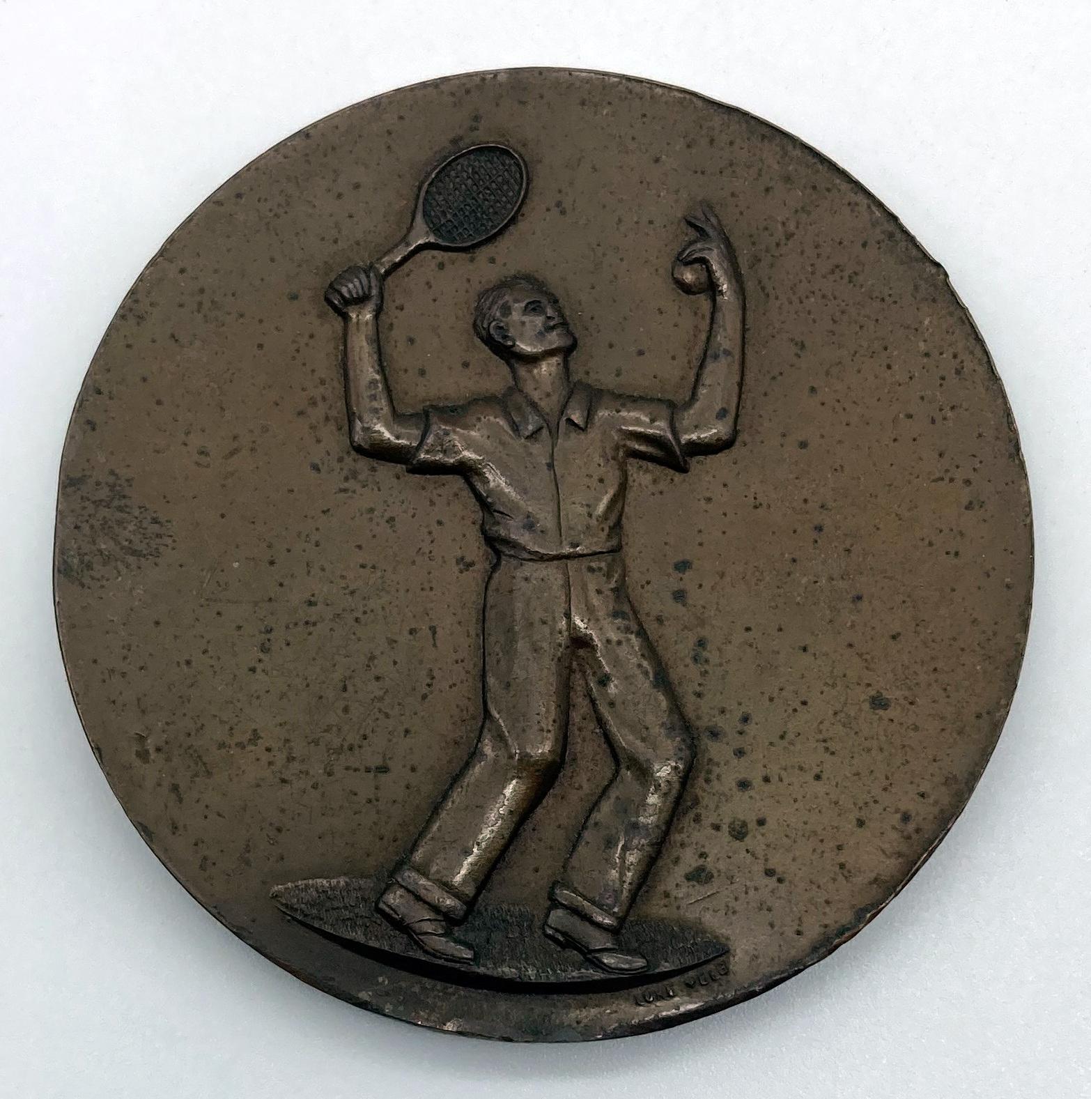 Reverse of Australian Red Cross Society tennis medallion