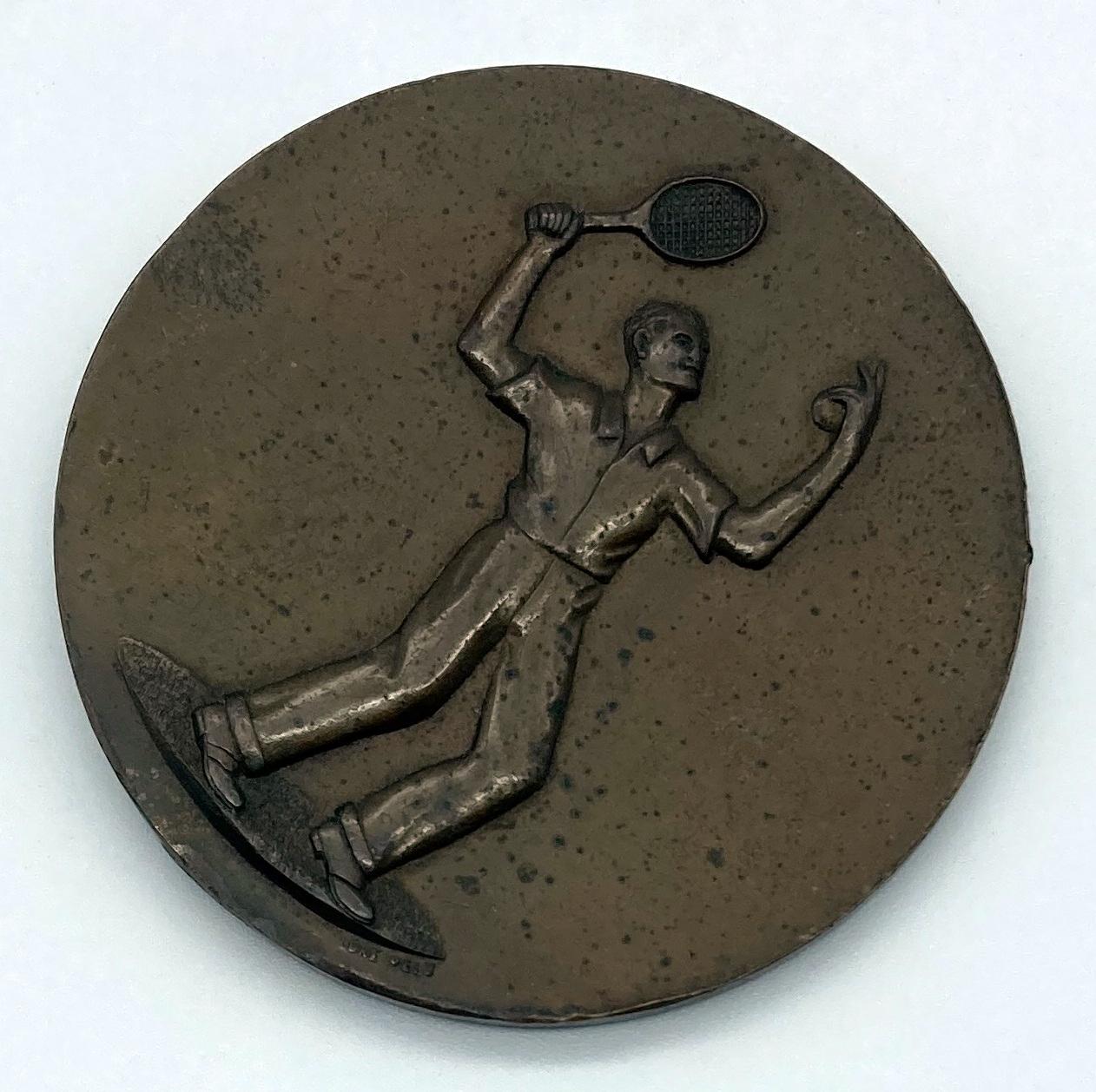 Reverse of Australian Red Cross Society tennis medallion - other oblique view
