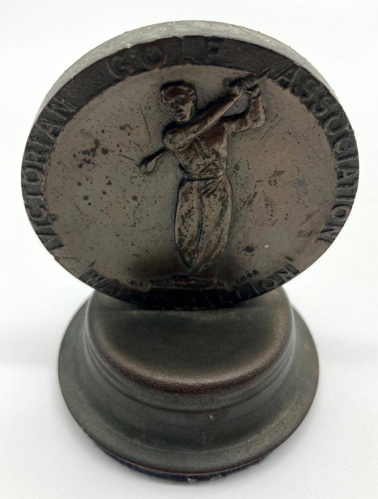 Victorian Golf Association War Medallion from angle