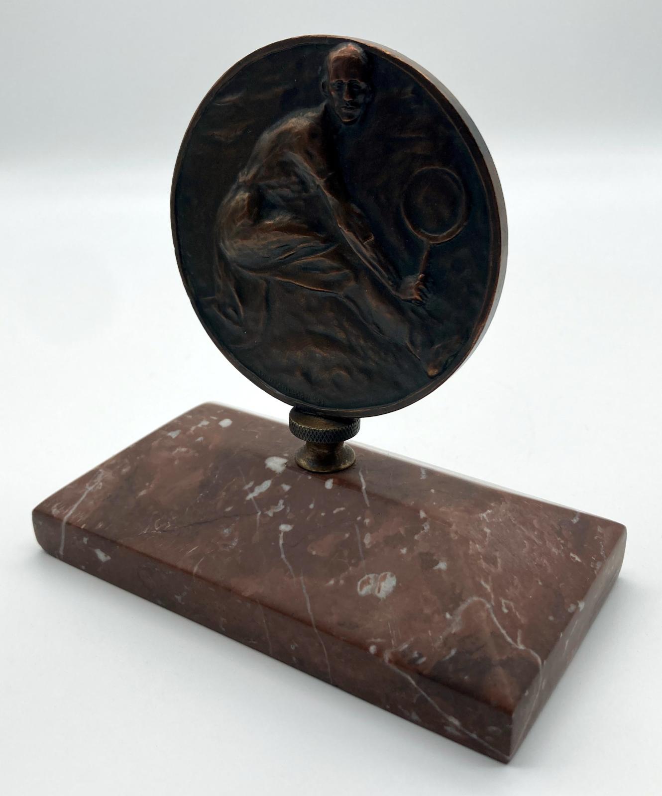 Lawn Tennis Association of Victoria mounted medallion - reverse oblique view