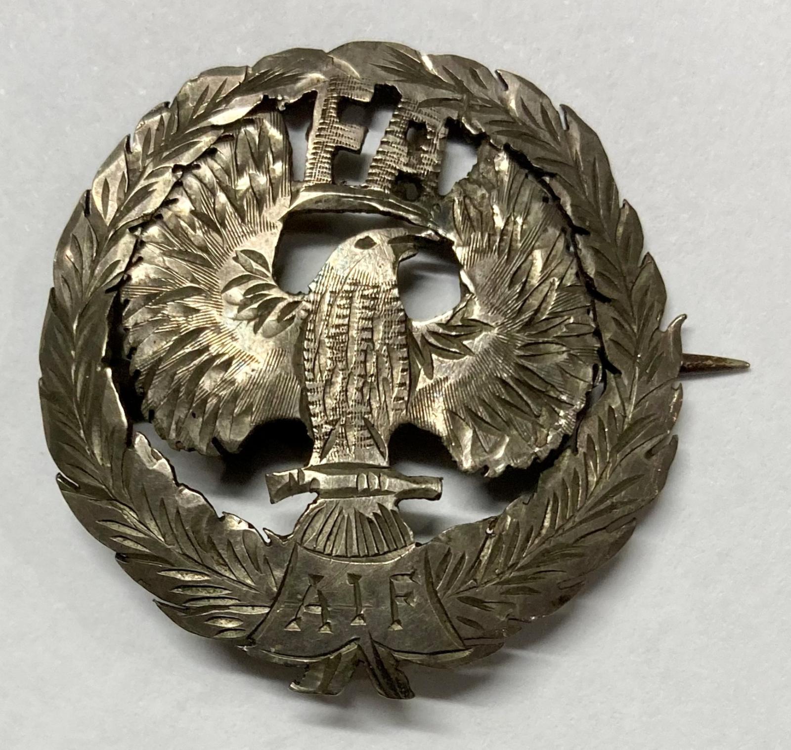 WWI era silver sweetheart brooch - Field Artillery, A.I.F.