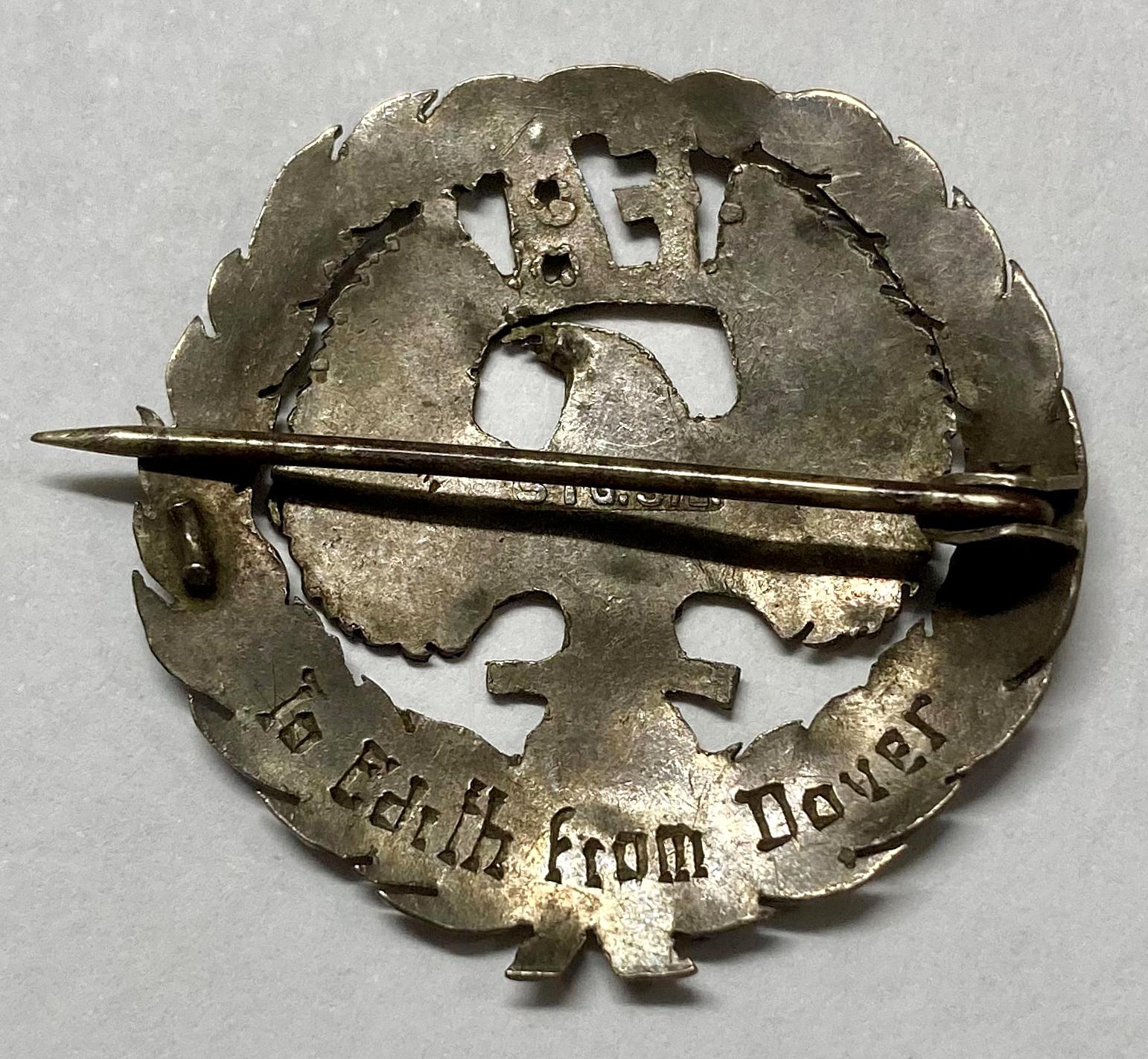 Reverse of WWI era silver sweetheart brooch - Field Artillery, A.I.F. - pin closed