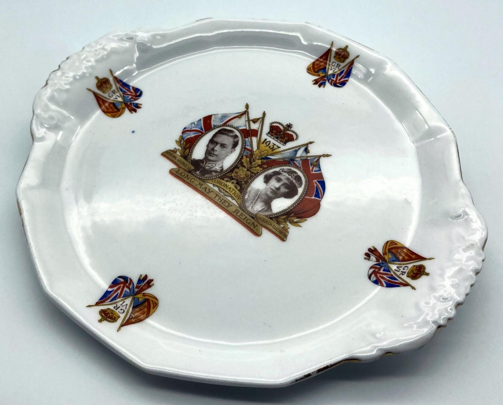 Commemorative plate celebrating the Coronation of King George VI and Queen Elizabeth