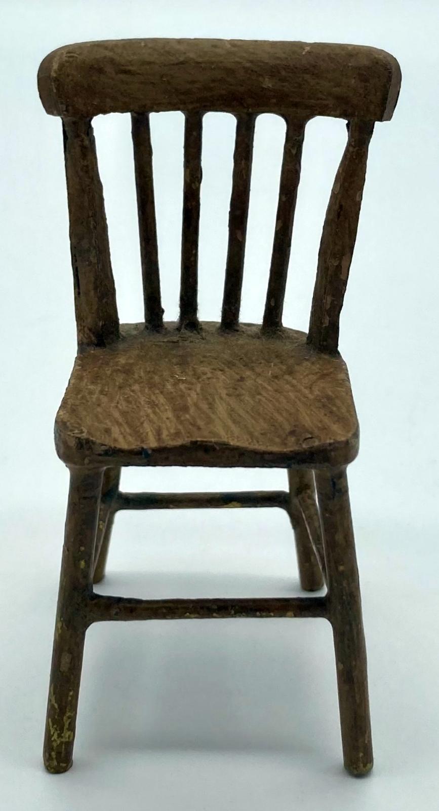 Miniature hospital chair made by convalescent soldier - front view