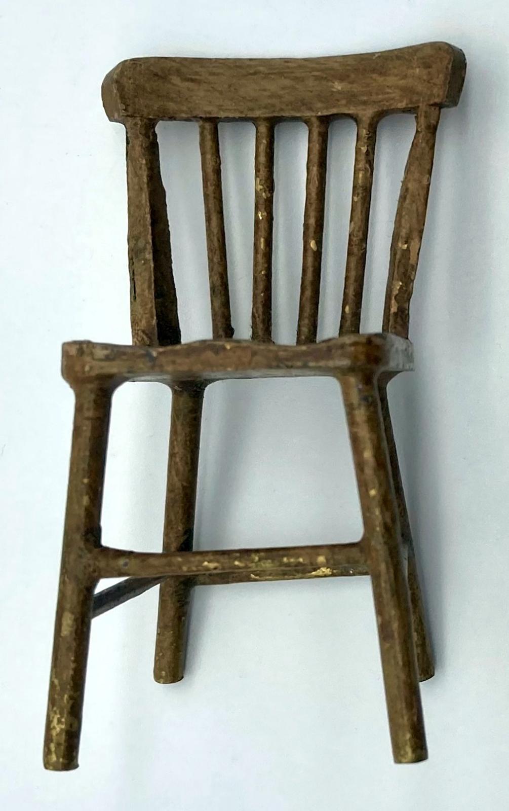 Miniature hospital chair made by convalescent soldier - top view