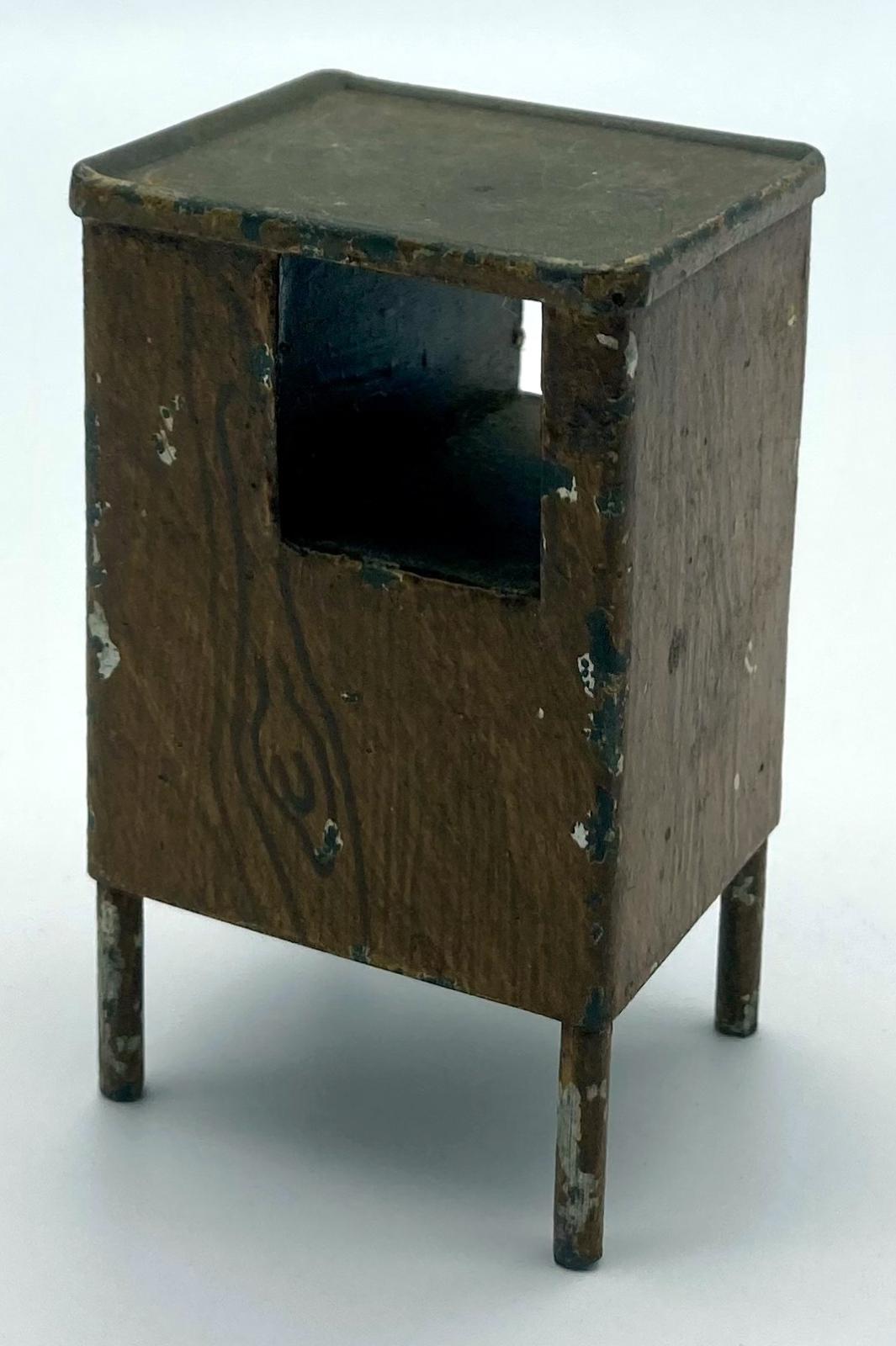 Miniature hospital locker made by convalescent soldier - oblique view of back