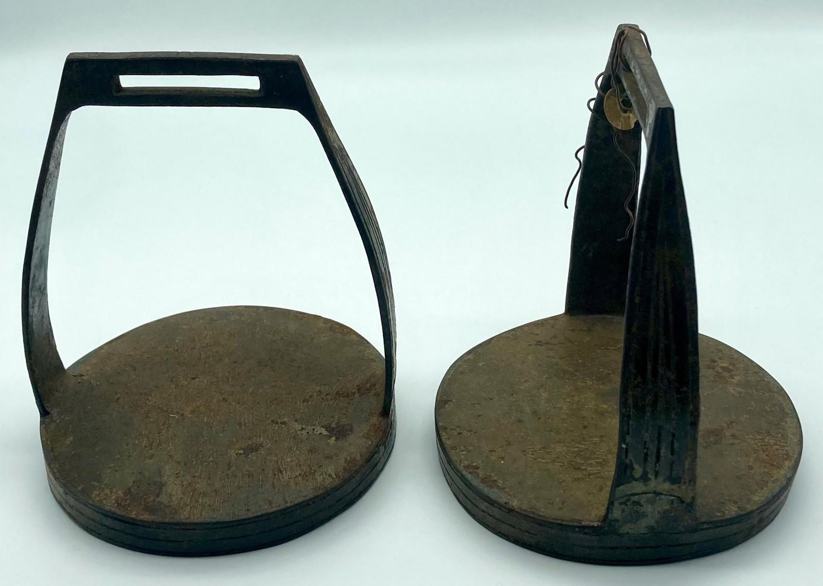 Ottoman stirrups - front and side views