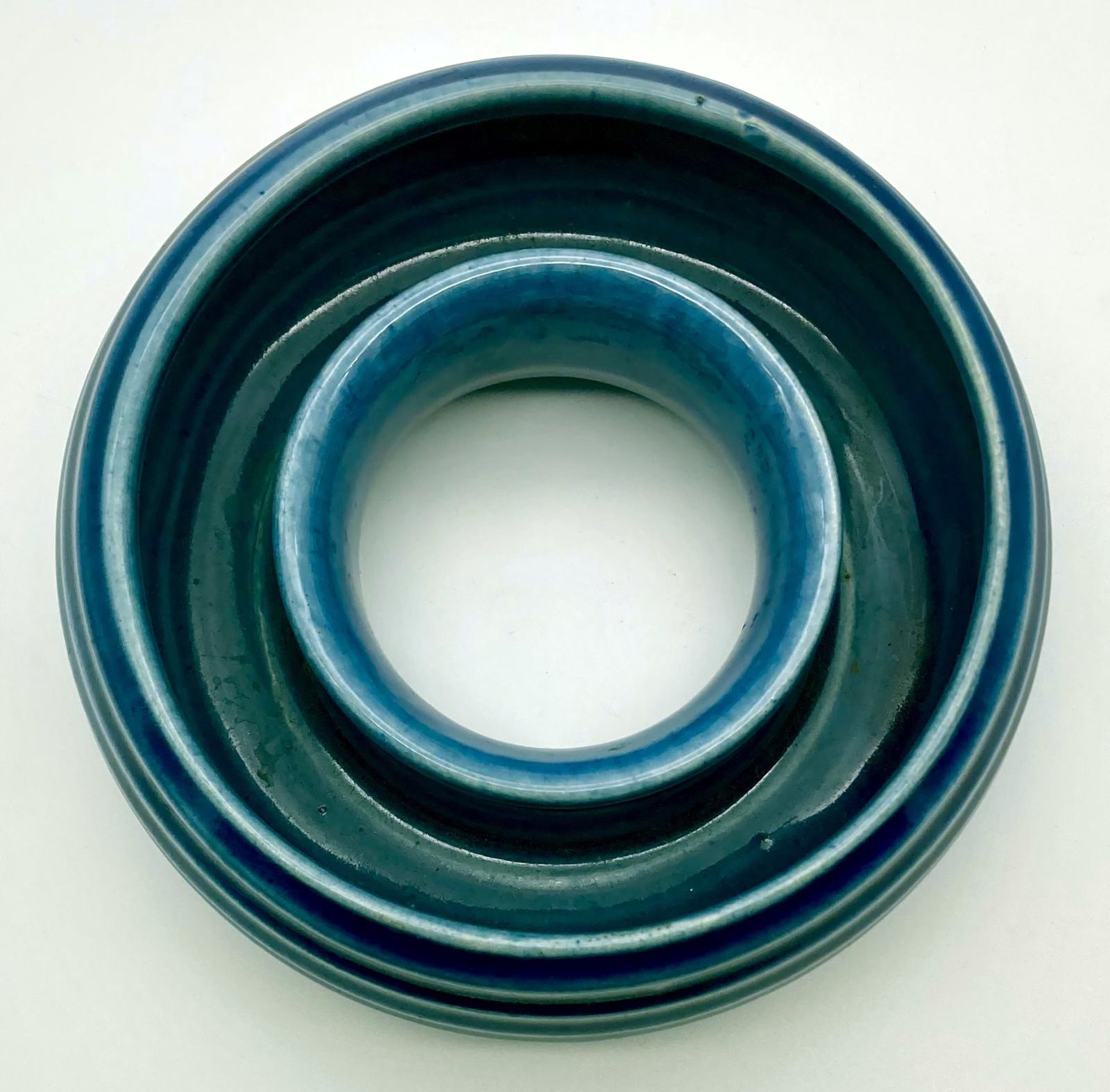 Top view of pottery ashtray made by blinded Australian soldier, Norman Wilkinson