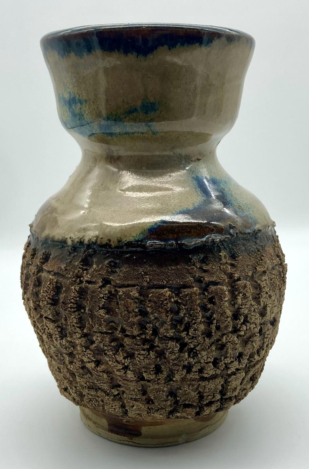 Bark pottery vase made by blinded potter, Bill Reid