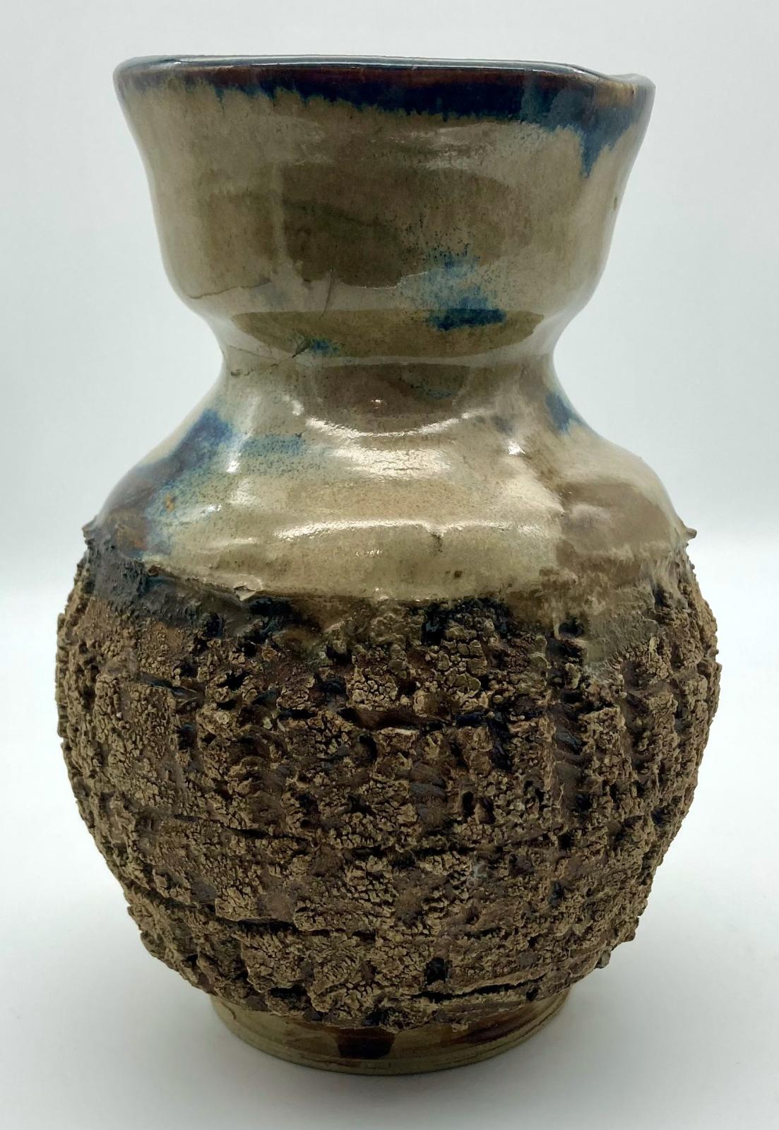 Bark pottery vase made by blinded potter, Bill Reid