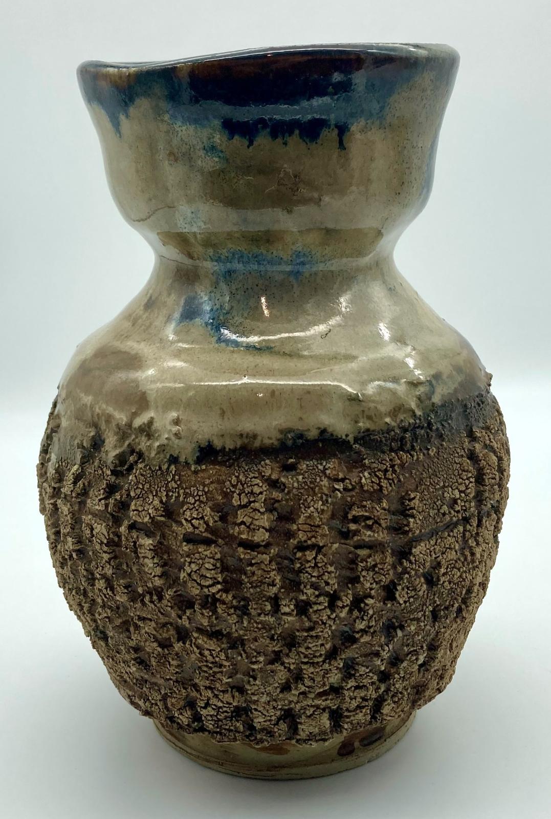 Bark pottery vase made by blinded potter, Bill Reid