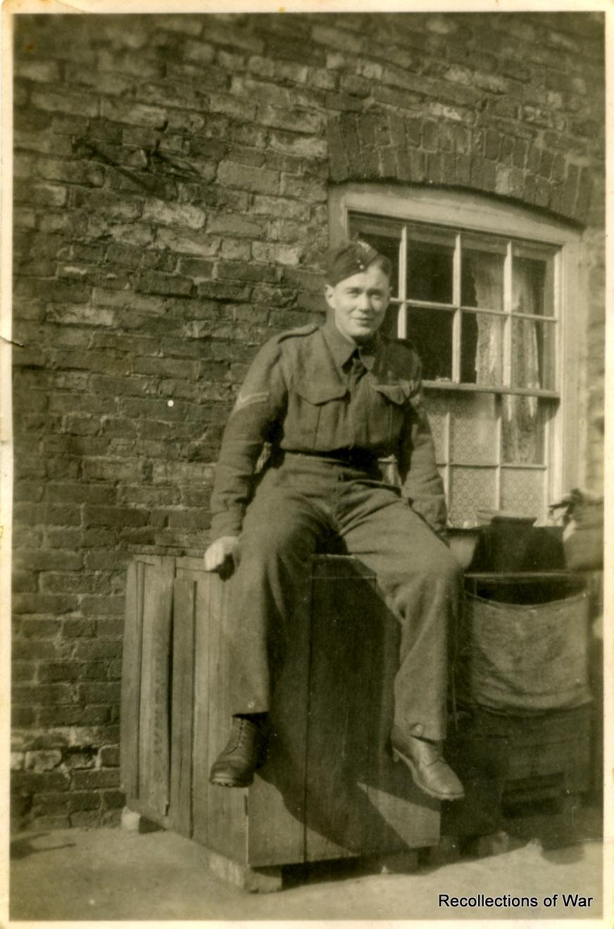 Close up of photo of serviceman sent with mittens