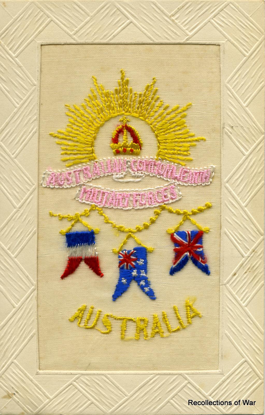 WWI Silk Postcard - Australian Commonwealth Military Forces