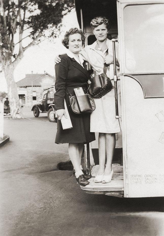 Conductresses On A United Double Decker Bus