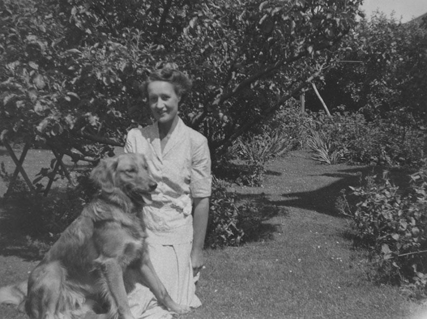 Young Woman And A Dog