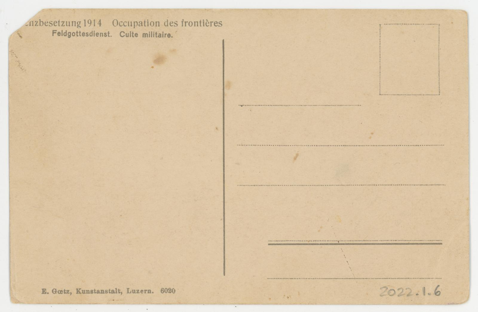 Rear View of Postcard