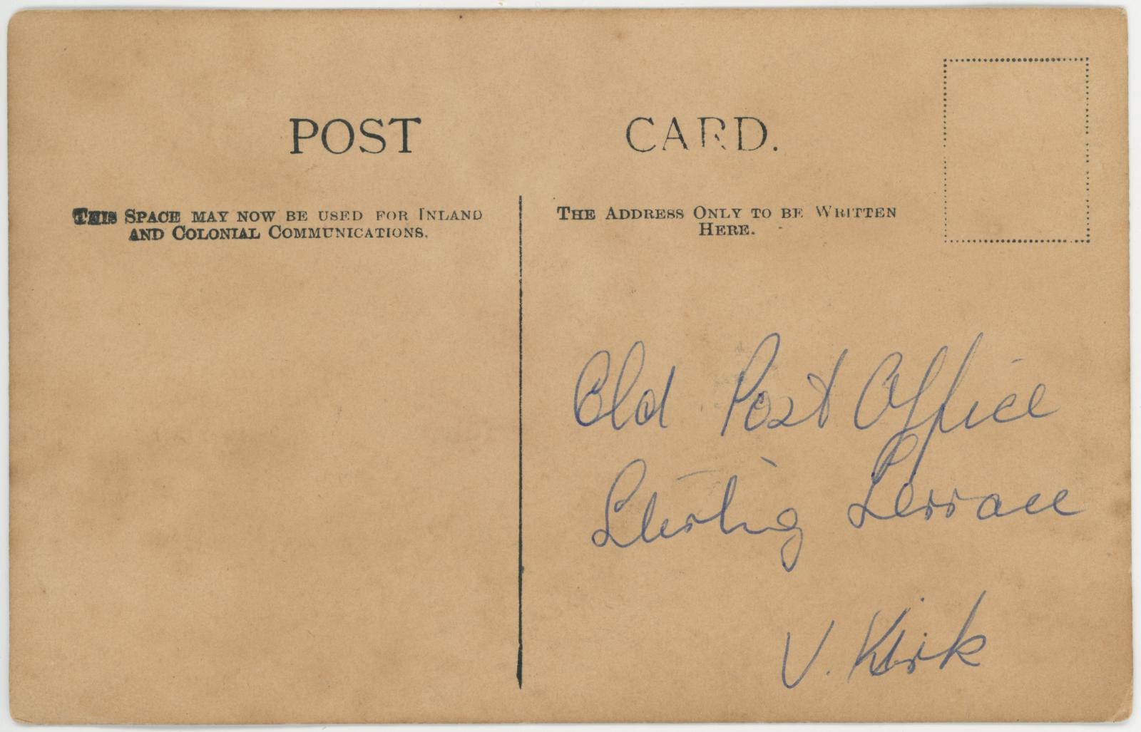 Albany Post Office and 'Darktown Fire Brigade' - back