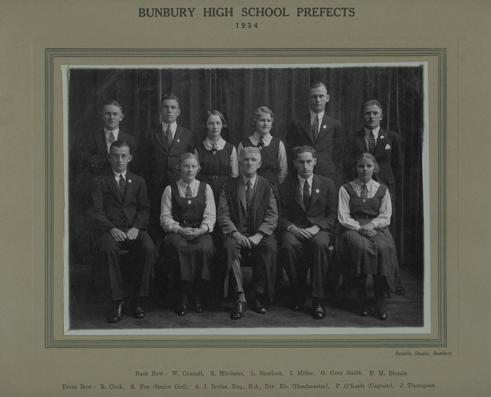 BHS Prefects 1934