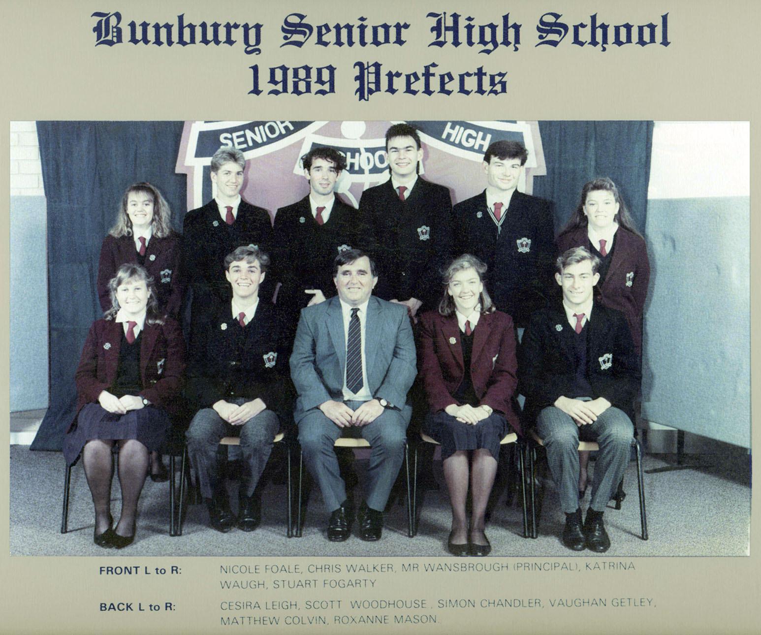 BSHS Prefects 1989