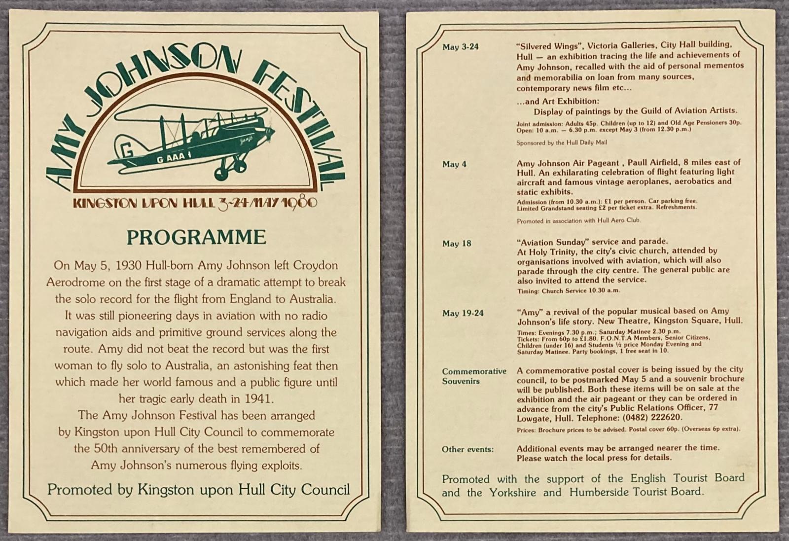 Programme for the Amy Johnson Festival 
