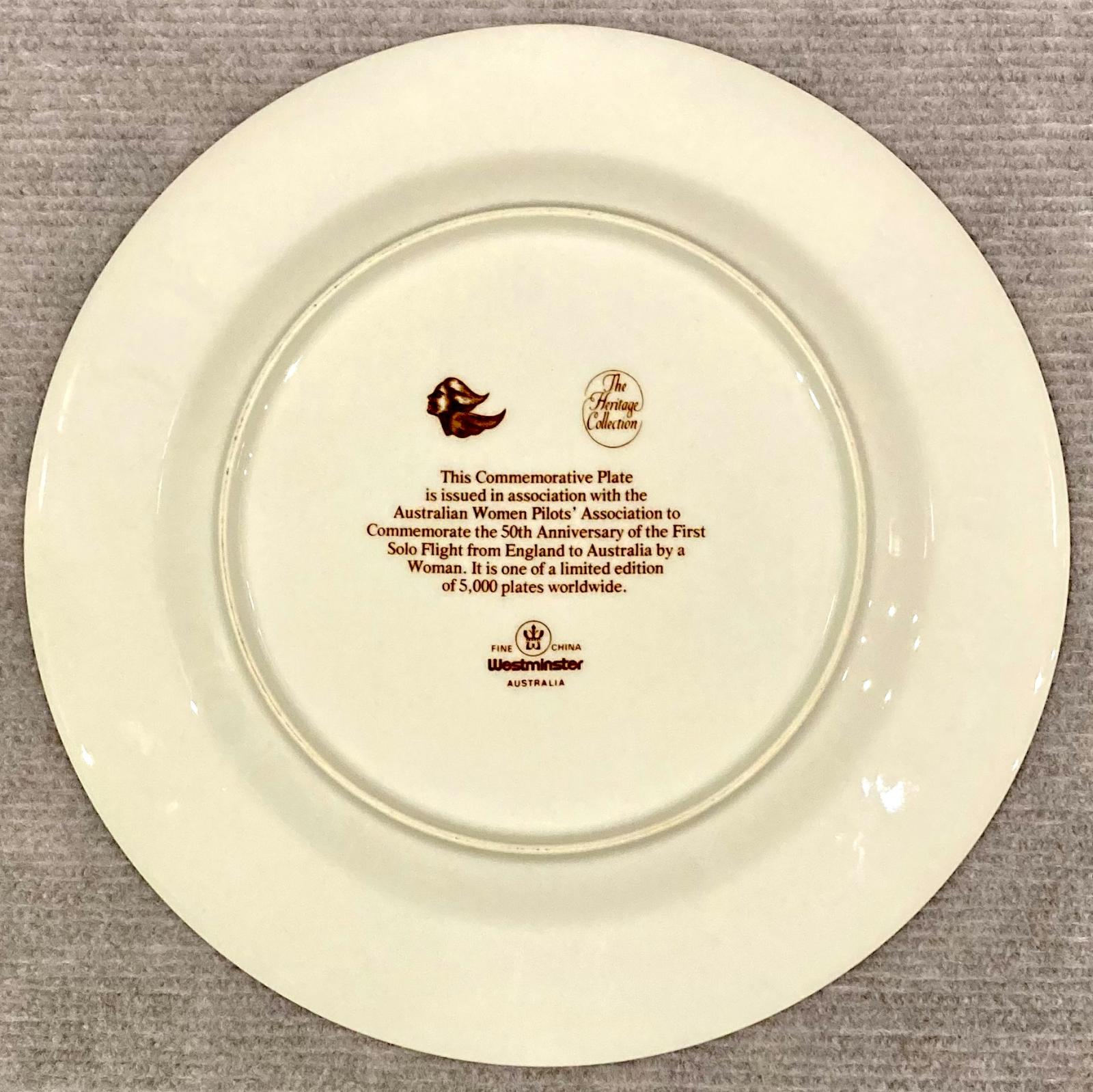 View of underside of collector plate - Amy Johnson 50th anniversary of solo flight