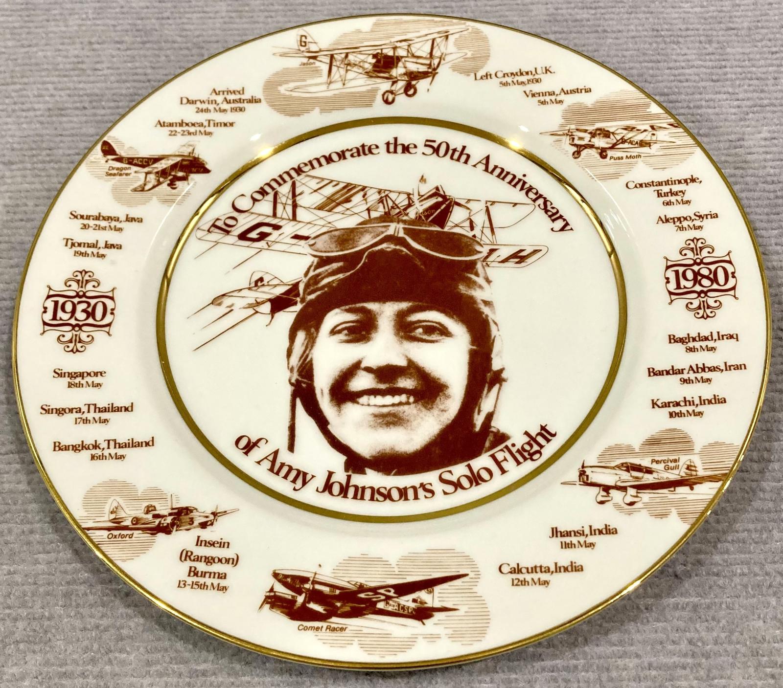 Oblique view of collector plate - Amy Johnson 50th anniversary of solo flight
