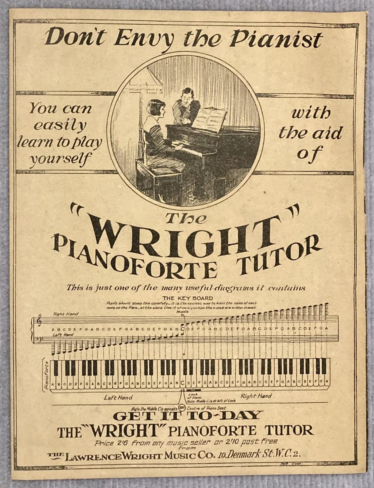 Back cover of sheet music for the song 'Amy'