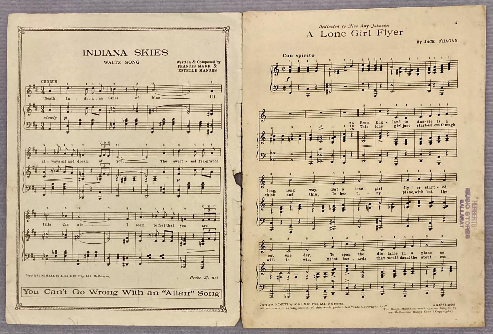 Pages 2-3 of sheet music for the song 'The Lone-Girl-Flyer' 