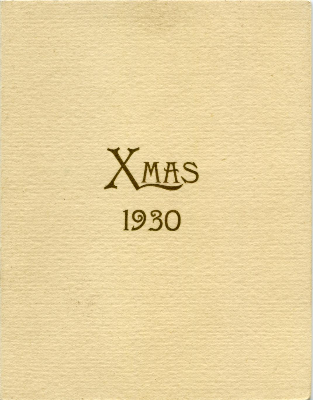 Cover of 1930 Christmas card with velvet kangaroo - Amy Johnson