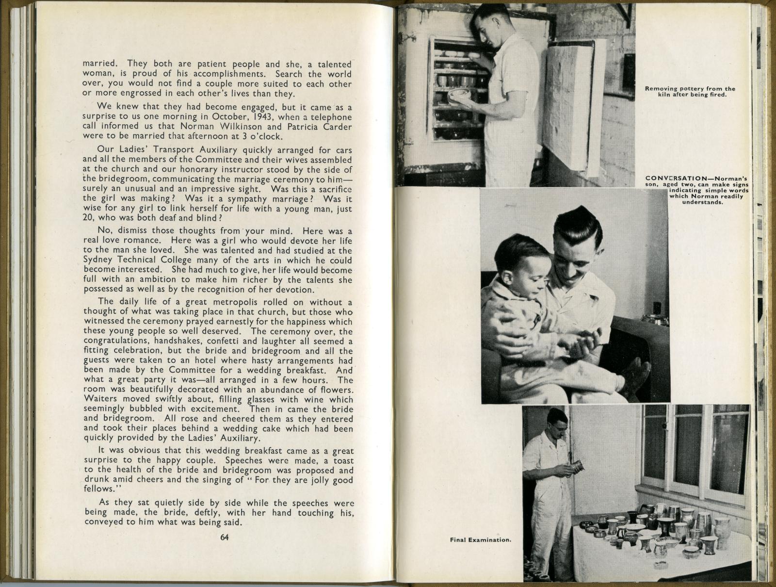 Pages 5 and 6 of chapter about blind potter, Norman Wilkinson