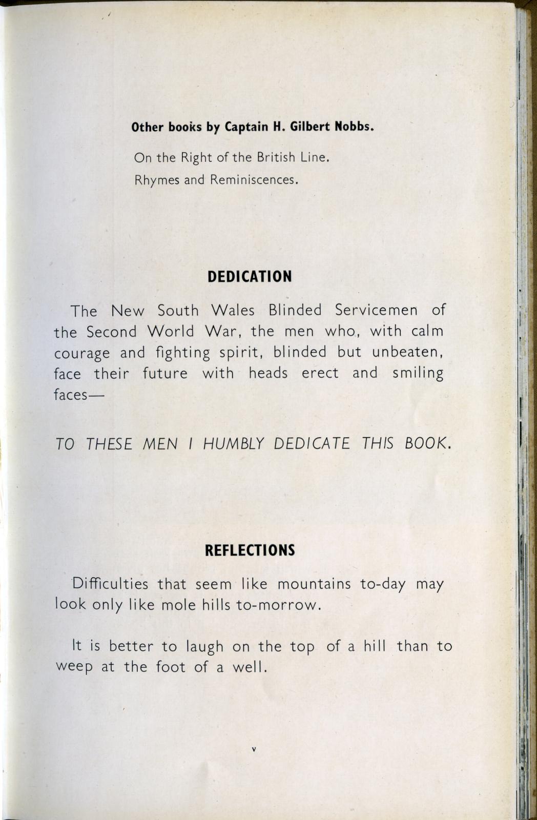 Dedication and Reflections in front of 'Blinded but Unbeaten' book