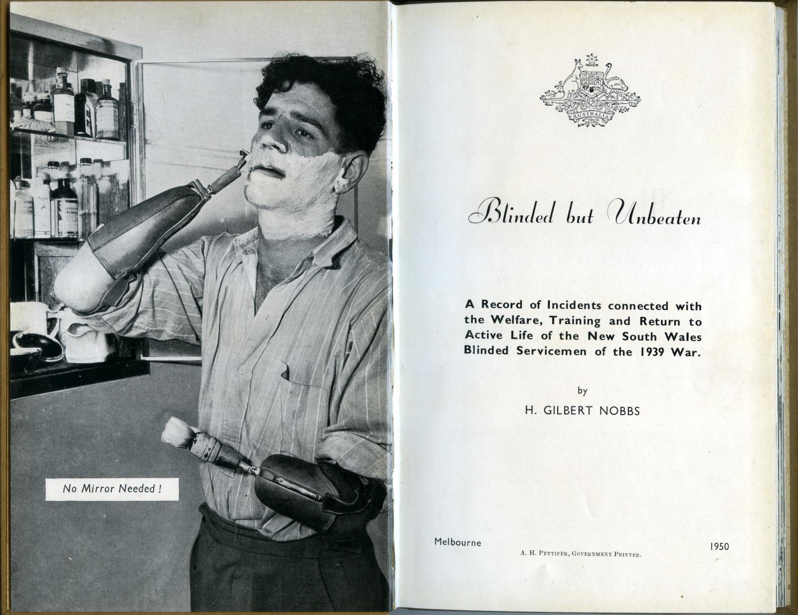 Title page of 'Blinded but Unbeaten' book