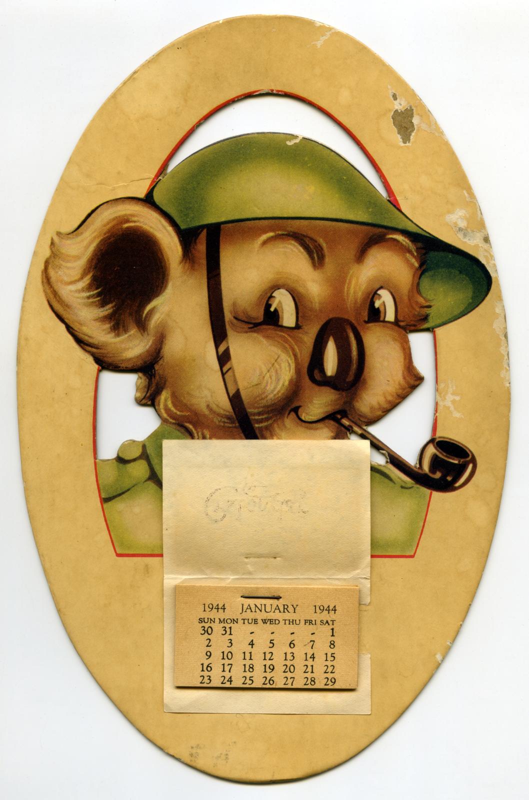 'Blinky Bill' calendar 1944 - calendar open