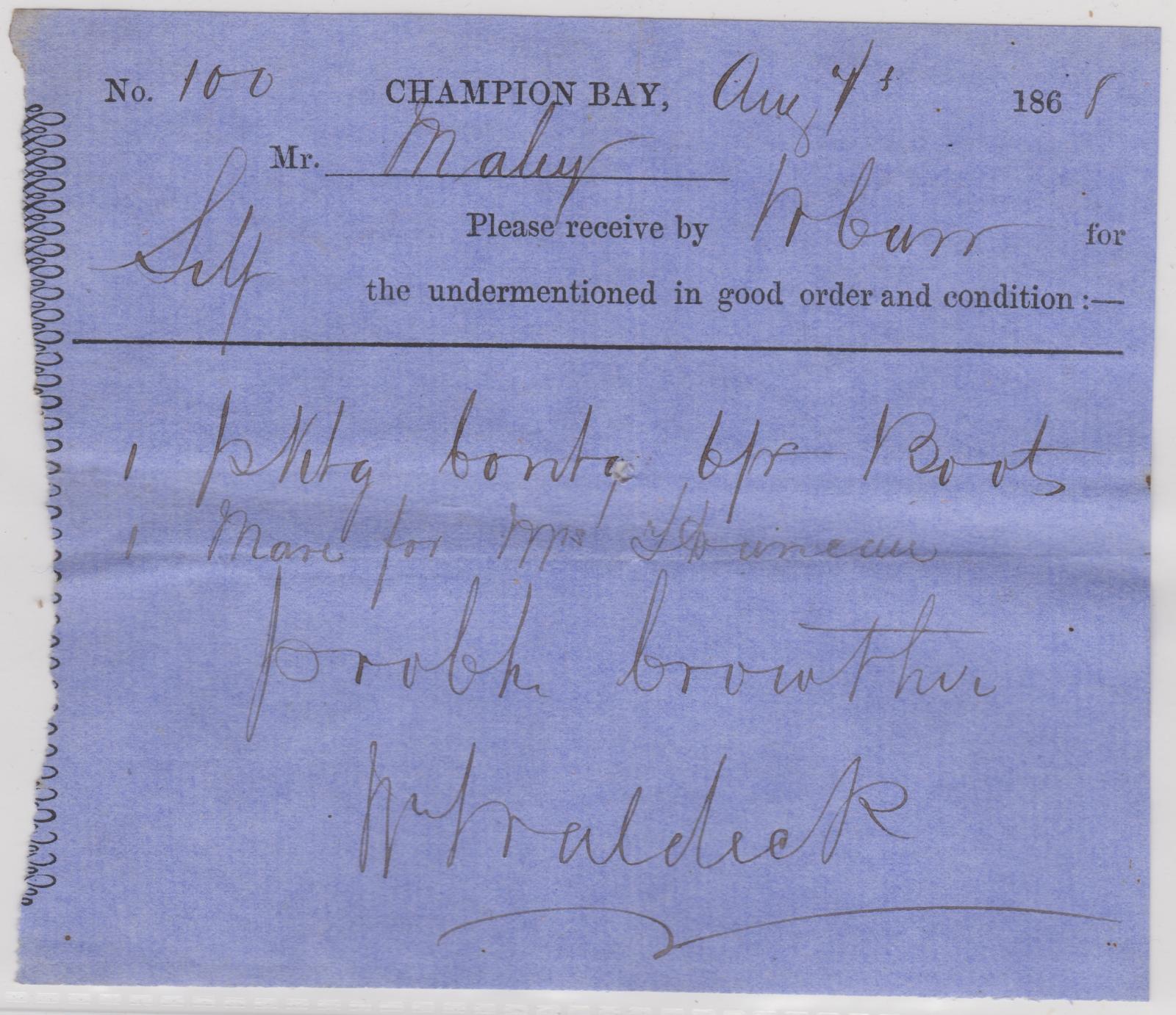Cart Note no.100