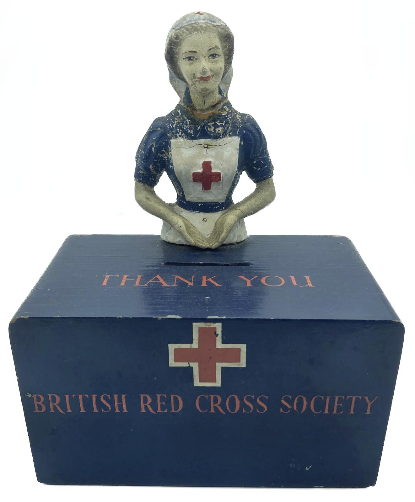 BRCS collection box featuring figure of nurse